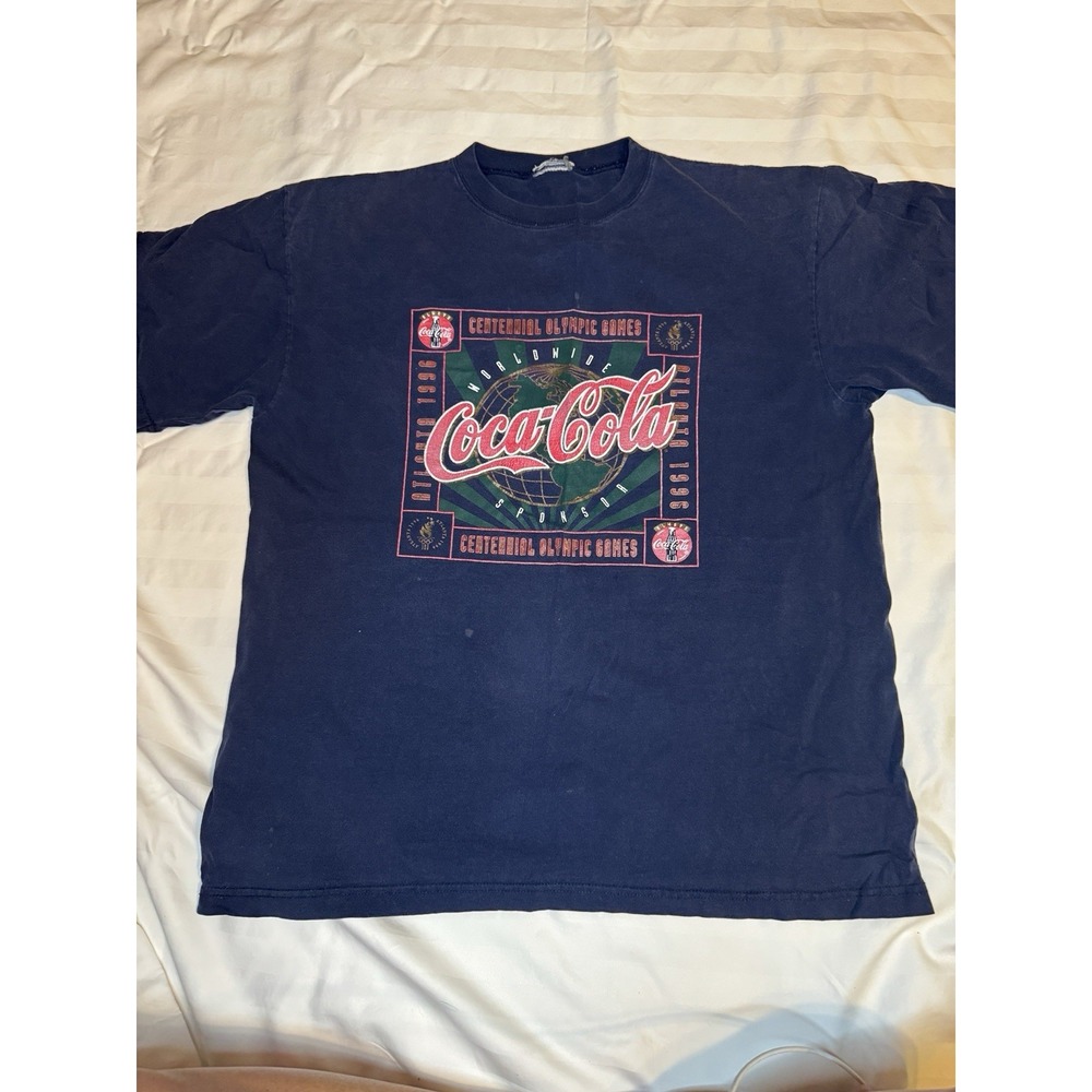 Vintage Coca-Cola Atlanta 1996 Centennial‎ Olympic Games T-shirt Size L USA